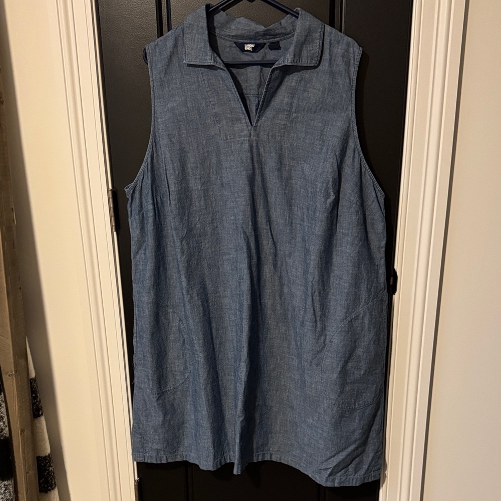 Sleeveless Chambray Dress